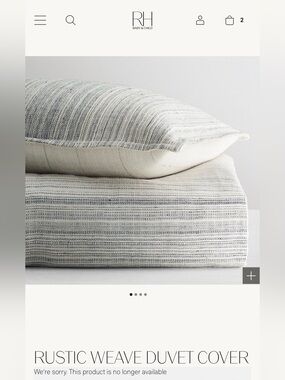 Restoration Hardware RH * Rustic Weave Duvet Cover * Queen